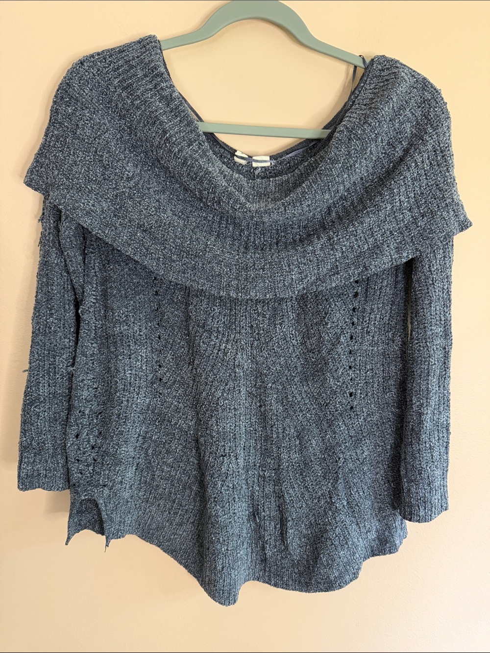 Moth Charcoal Off-the-Shoulder Ribbed Sweater
